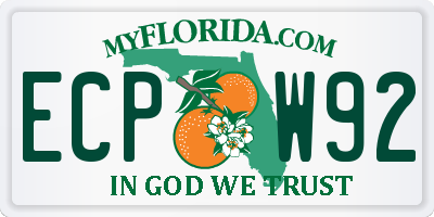 FL license plate ECPW92