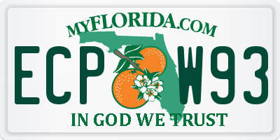 FL license plate ECPW93