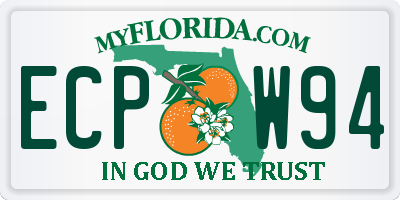 FL license plate ECPW94