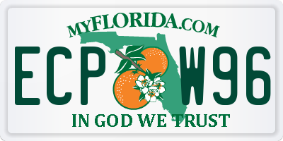 FL license plate ECPW96