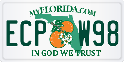 FL license plate ECPW98