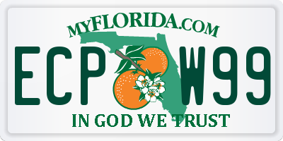 FL license plate ECPW99