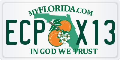 FL license plate ECPX13