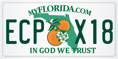 FL license plate ECPX18