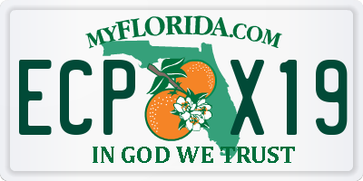 FL license plate ECPX19