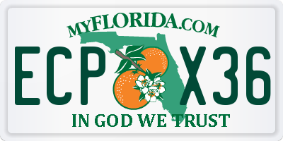 FL license plate ECPX36