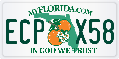 FL license plate ECPX58