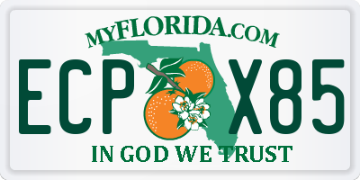 FL license plate ECPX85