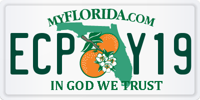 FL license plate ECPY19