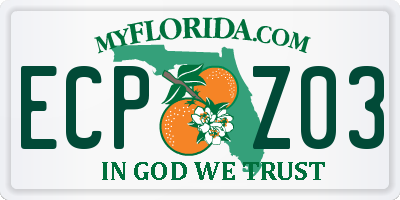 FL license plate ECPZ03