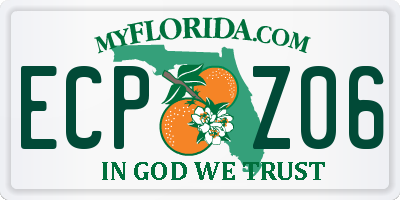FL license plate ECPZ06