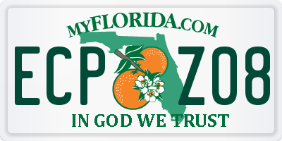 FL license plate ECPZ08