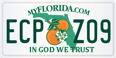 FL license plate ECPZ09
