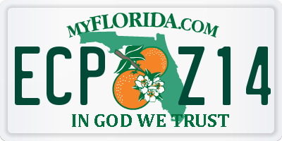 FL license plate ECPZ14