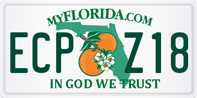 FL license plate ECPZ18