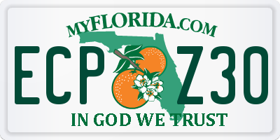 FL license plate ECPZ30