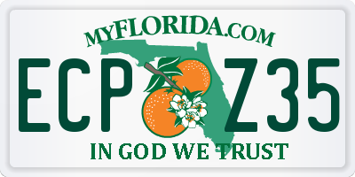 FL license plate ECPZ35