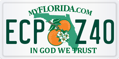 FL license plate ECPZ40