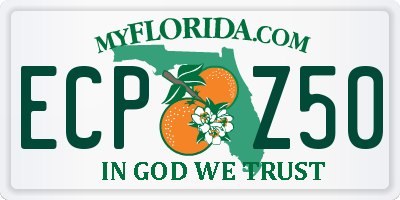 FL license plate ECPZ50