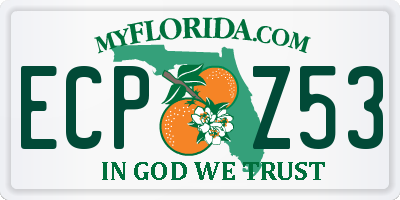 FL license plate ECPZ53