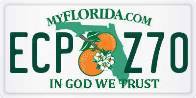 FL license plate ECPZ70