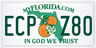 FL license plate ECPZ80