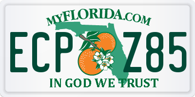FL license plate ECPZ85
