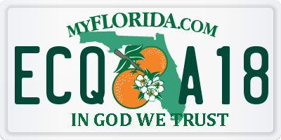 FL license plate ECQA18