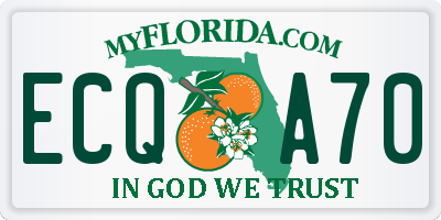 FL license plate ECQA70