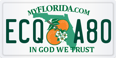 FL license plate ECQA80