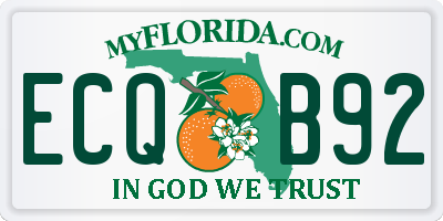 FL license plate ECQB92