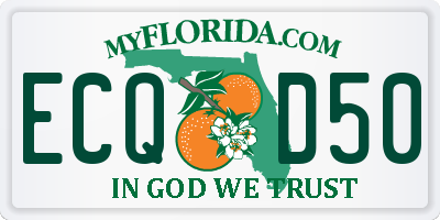 FL license plate ECQD50