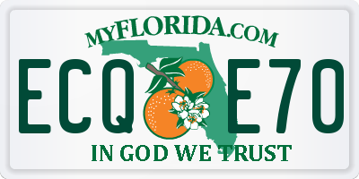 FL license plate ECQE70