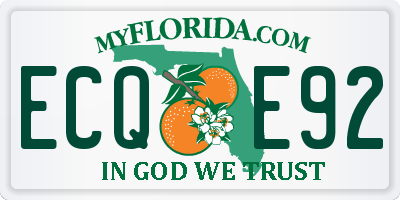 FL license plate ECQE92