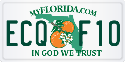 FL license plate ECQF10