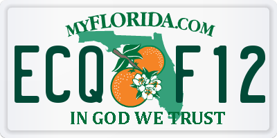 FL license plate ECQF12