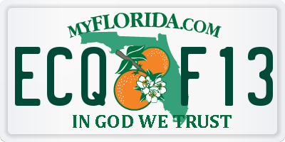 FL license plate ECQF13