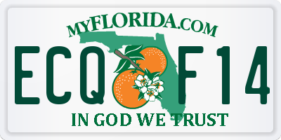 FL license plate ECQF14