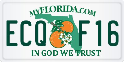 FL license plate ECQF16