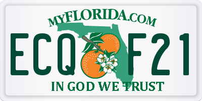 FL license plate ECQF21