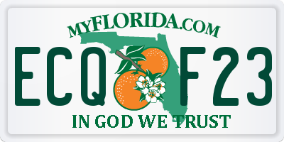 FL license plate ECQF23