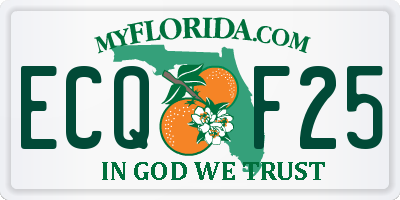 FL license plate ECQF25