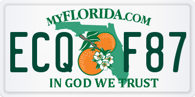 FL license plate ECQF87