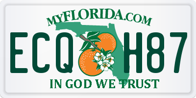 FL license plate ECQH87