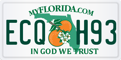 FL license plate ECQH93