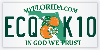 FL license plate ECQK10