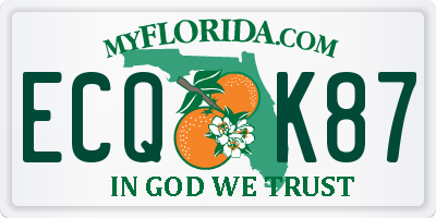 FL license plate ECQK87