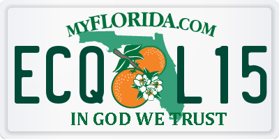 FL license plate ECQL15