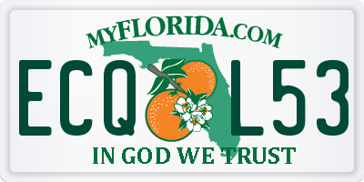 FL license plate ECQL53