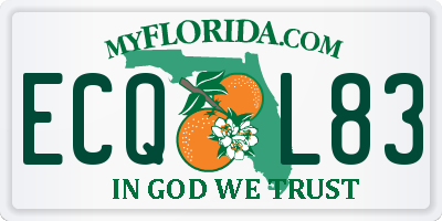 FL license plate ECQL83